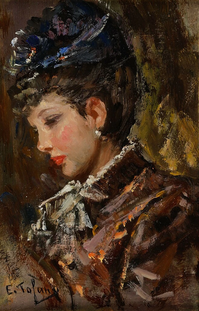 Elegante signora di profilo